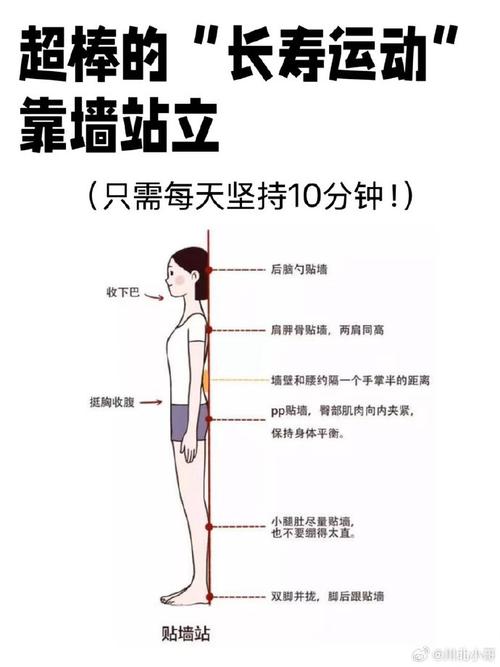 居家靠墙站正确体态示范图
