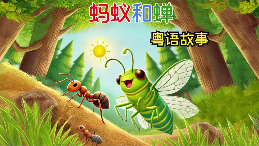 寓言故事蚂蚁和蝉对比插图