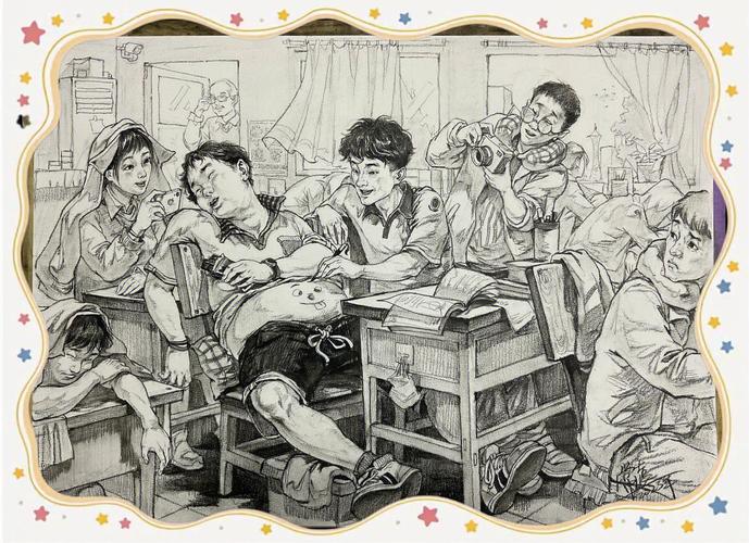 高中生课余兴趣创作绘画场景