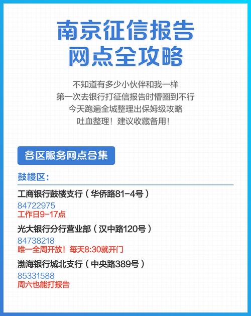 南京本地央行征信查询网点大厅