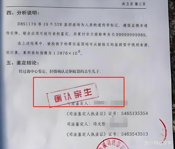 亲子鉴定司法报告盖章图