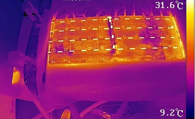 车间老化线满载状态温度均匀性实测热成像图