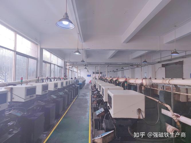 工业钕铁硼磁铁切片加工生产现场