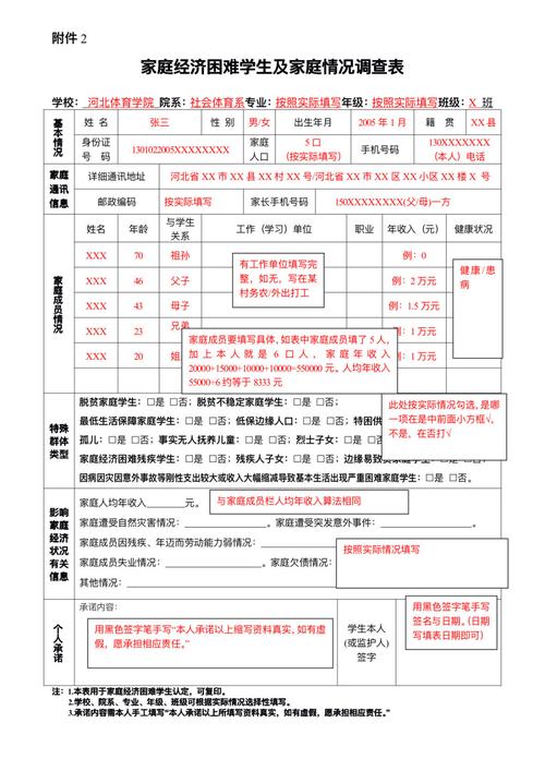 大学生填写助学金申请表示意图