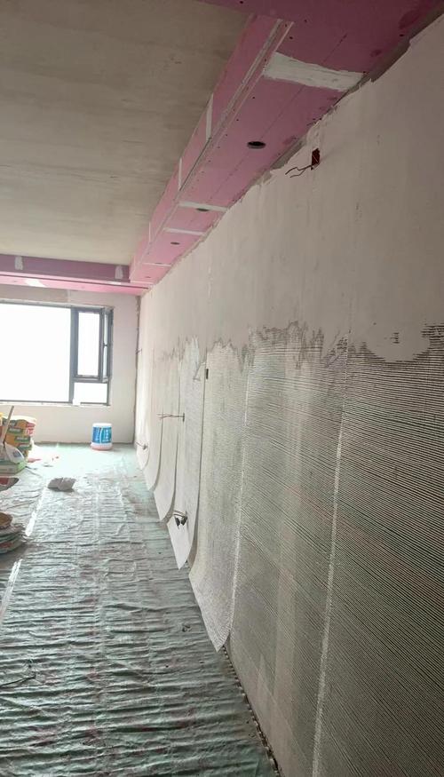 装修墙面错误铺网施工现场