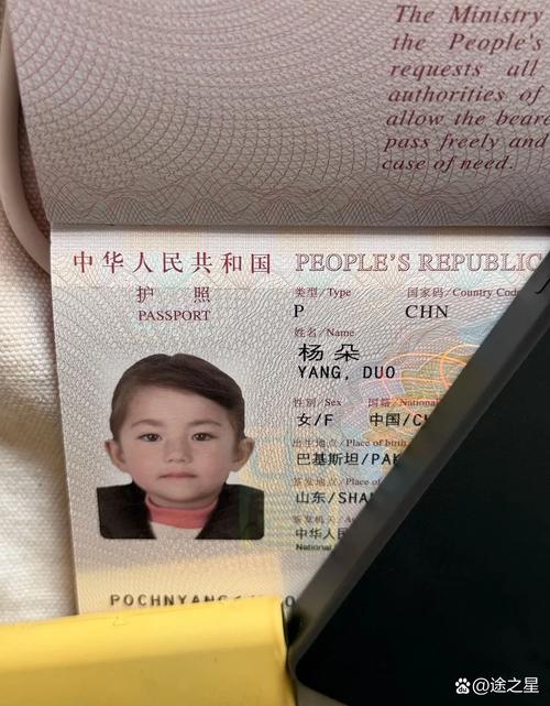 混血宝宝手持中国法国护照特写
