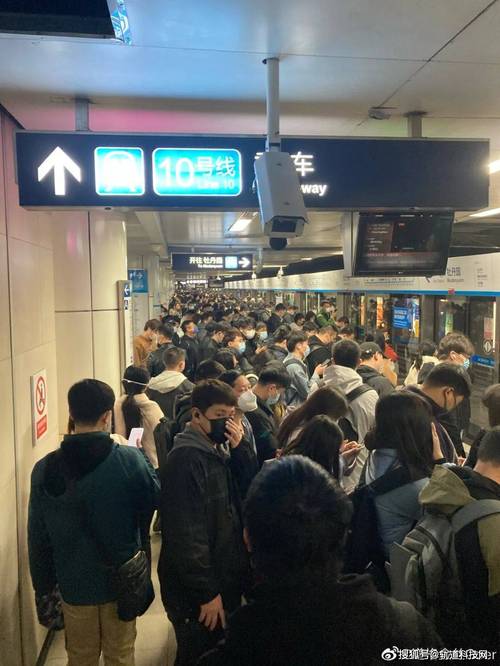 早高峰北京10号线车厢站立乘客排布实拍