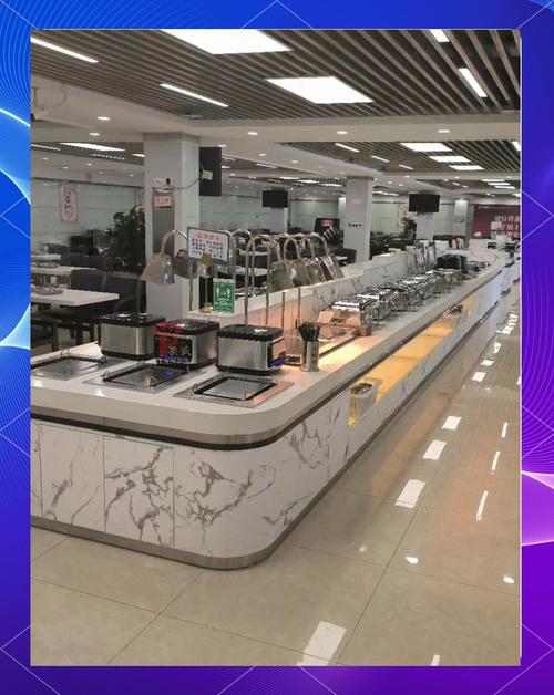 写字楼商圈餐饮档口吧台取餐区布局实拍