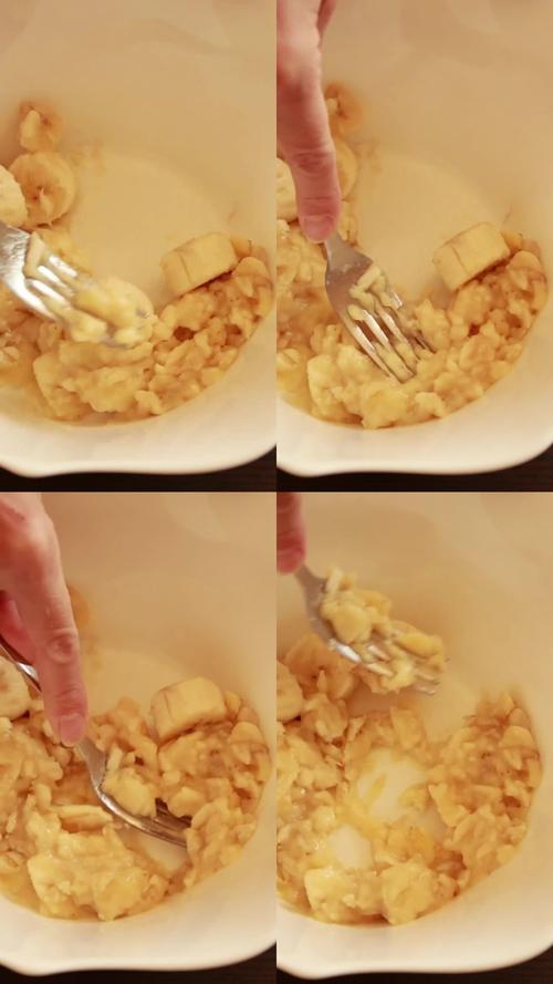 辅食研磨碗压碎香蕉泥过程