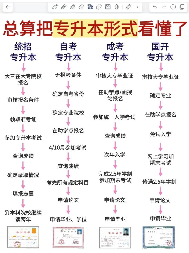 高职升学统招专升本定向班报名流程示意图