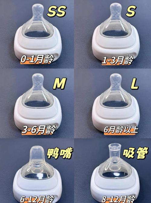 不同月龄宝宝安抚奶嘴使用尺寸对比图