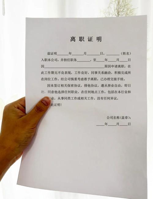 劳动者手持劳动合同与离职证明特写图