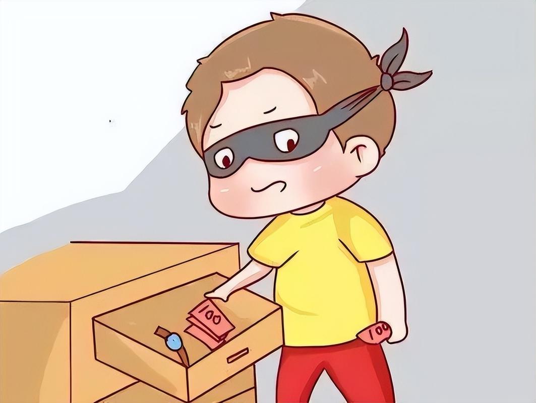 小孩躲在衣柜缝偷看漫画场景