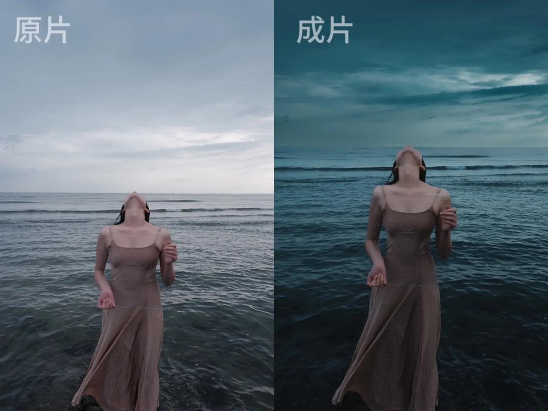 人像原片与套错滤镜的对比图