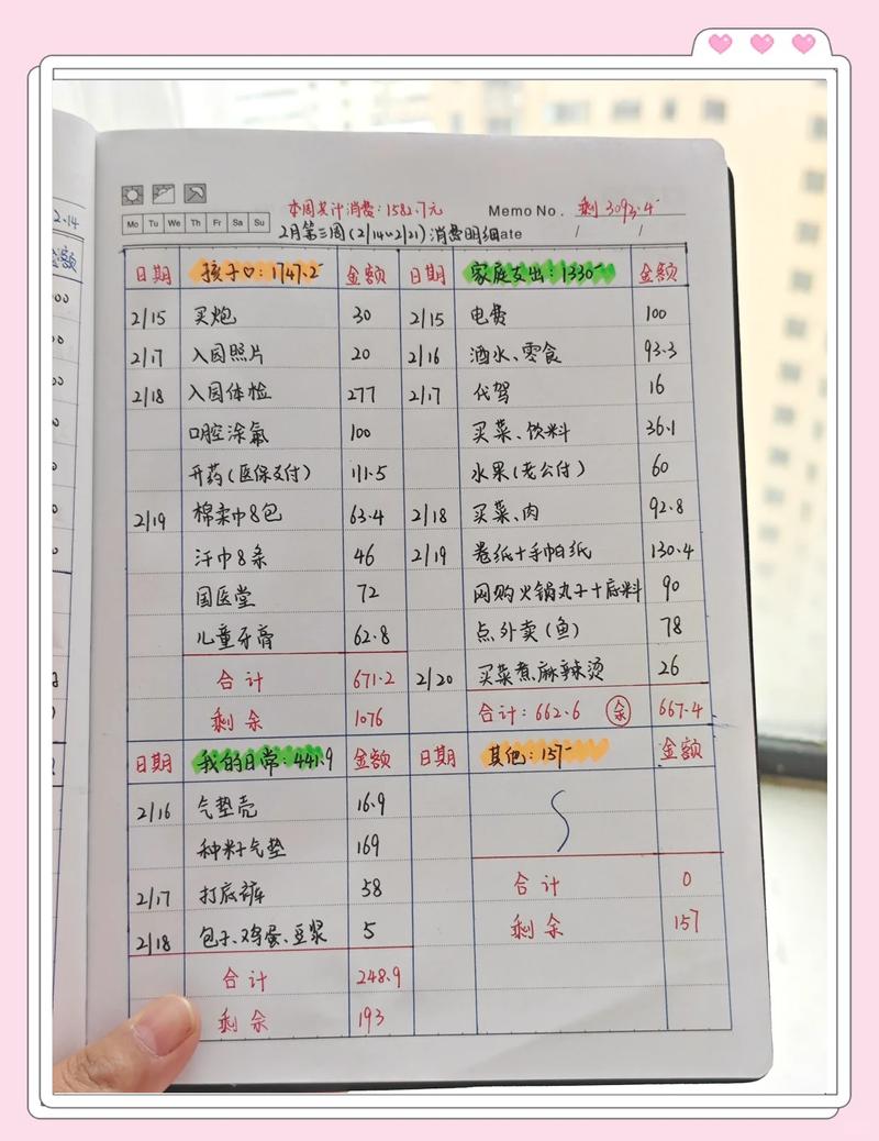 理财入门每月收支手写记账表