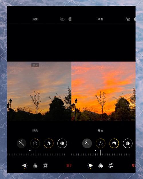 日系胶片风手机调色App界面及前后对比图