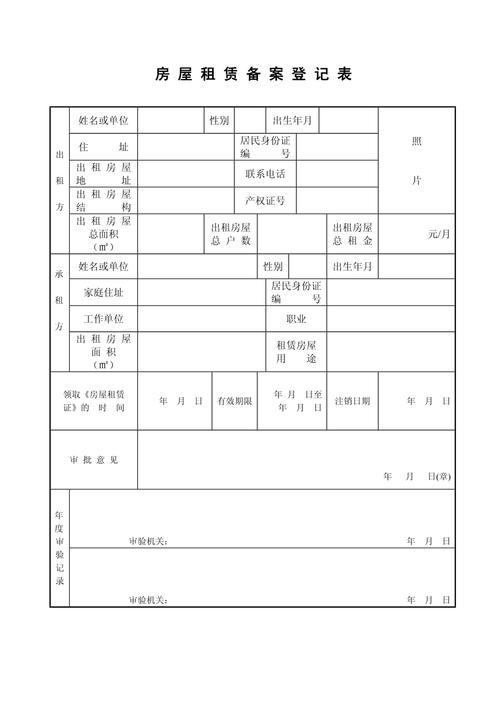 房屋租赁合同网上备案信息填写核对对照表