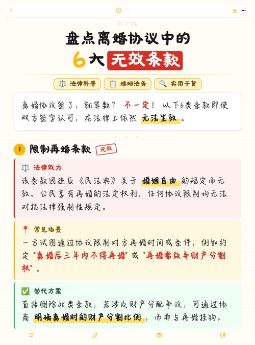协议离婚常见无效条款对比整理表