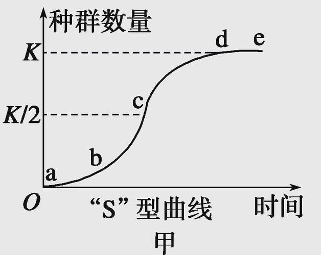 种群J型增长和S型增长曲线对比示意图