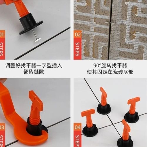 旋转式瓷砖找平器施工特写 扳手调节
