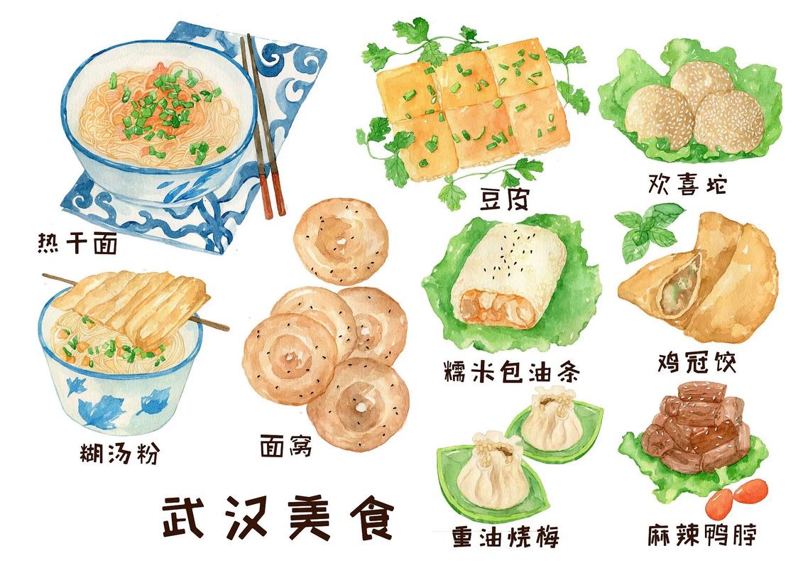中国各地特色美食地图插画