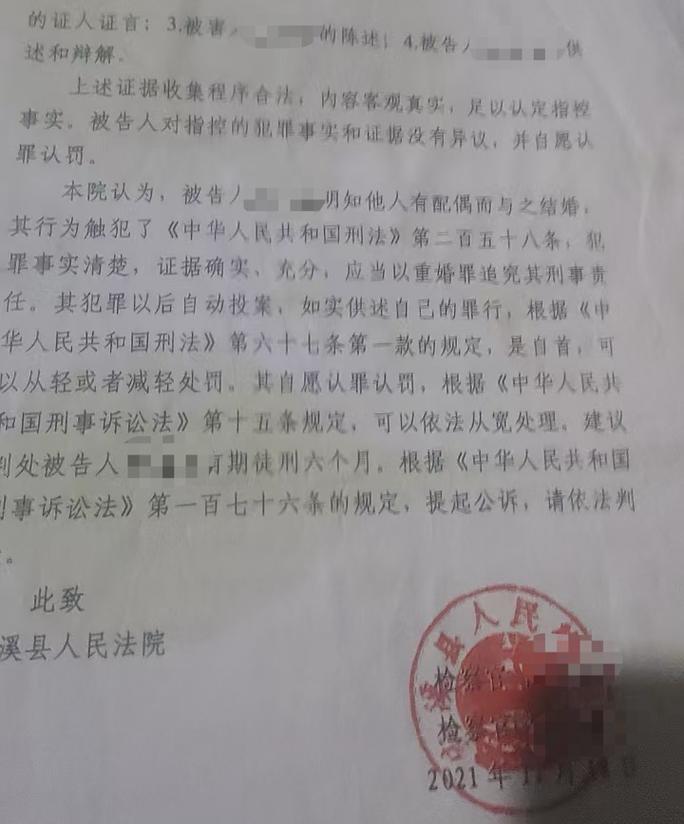 重婚案件法院判决书样本图片