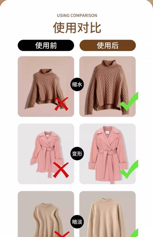 错误机洗针织衣物变形对比图