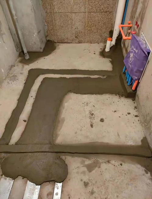 家装卫生间防水基层处理现场图