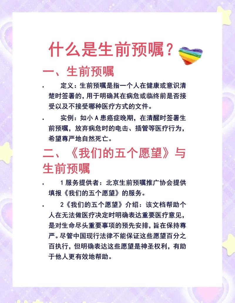 生前预嘱核心内容说明图