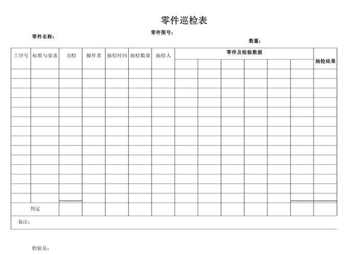 五金配件生产车间巡检记录表实拍