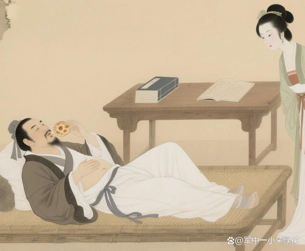 王羲之东床坦腹典故水墨画