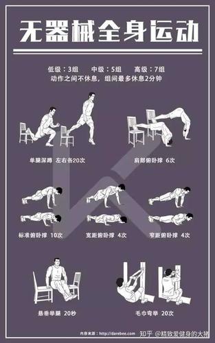 新手家庭健身无器械动作示范图