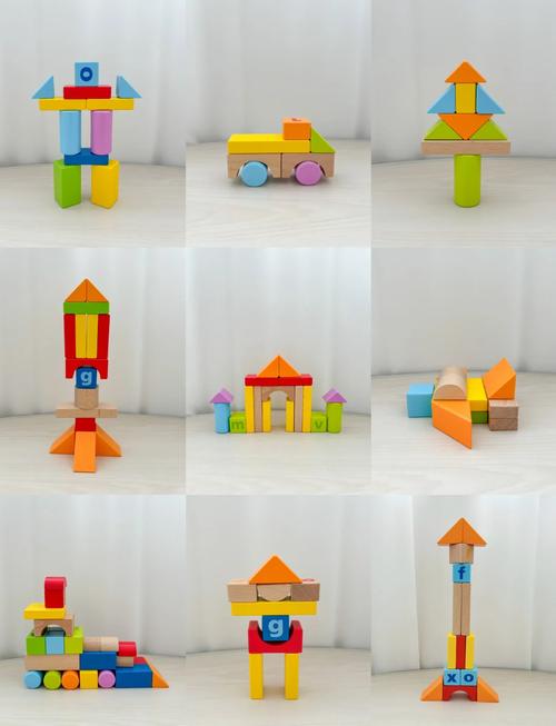 儿童地板积木拼搭组合图形作品