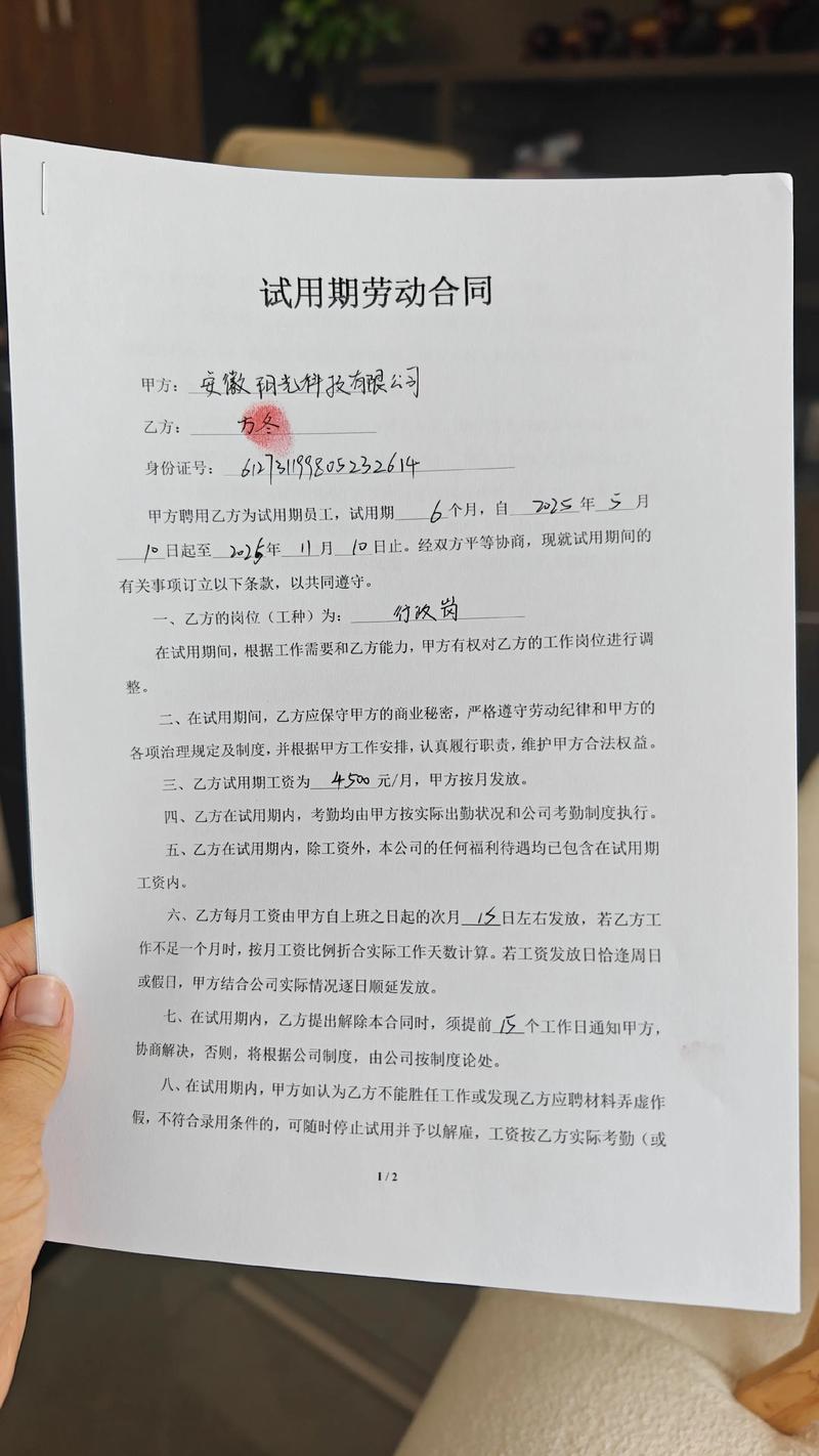 劳动合同试用期条款特写