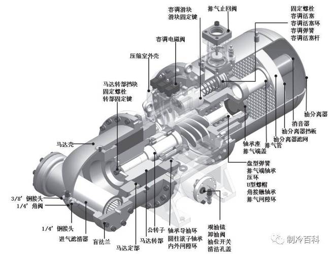 工业螺杆空气压缩机内部结构详解图