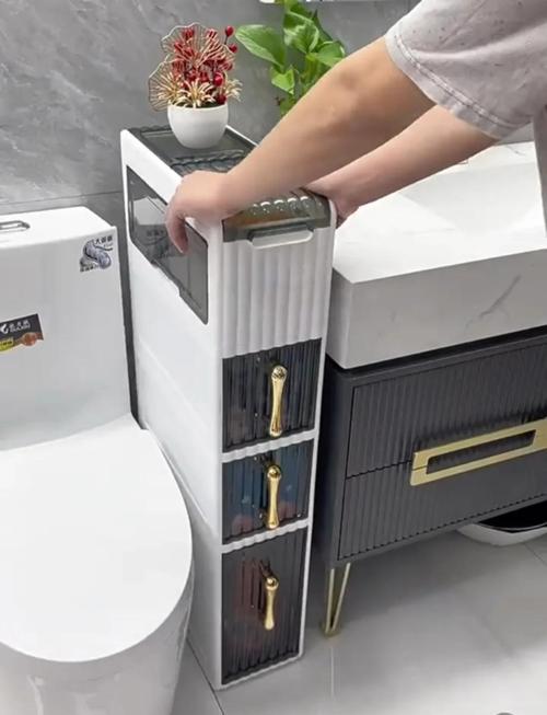 卫生间马桶侧边缝隙收纳成品图