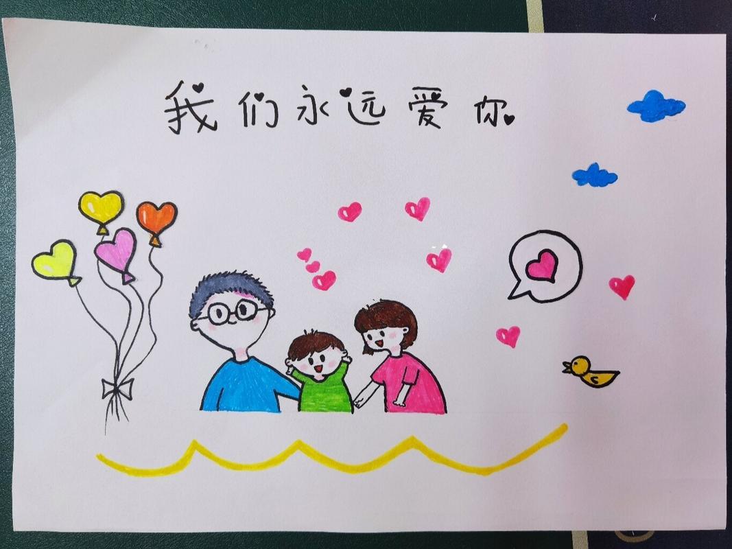 三岁宝宝手绘家庭贡献贴作品