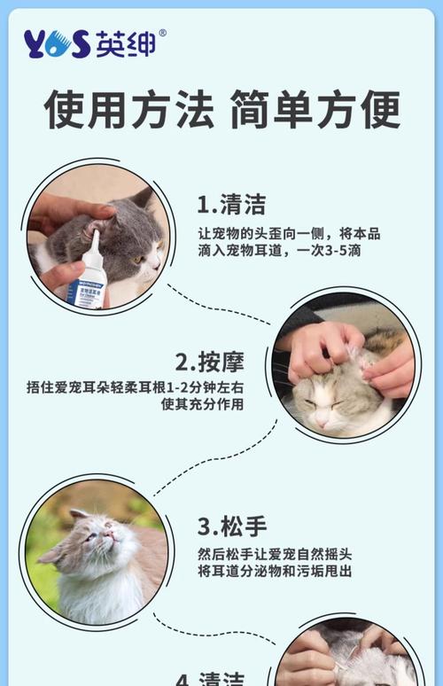 宠物洗耳液正确揉耳根操作示意图