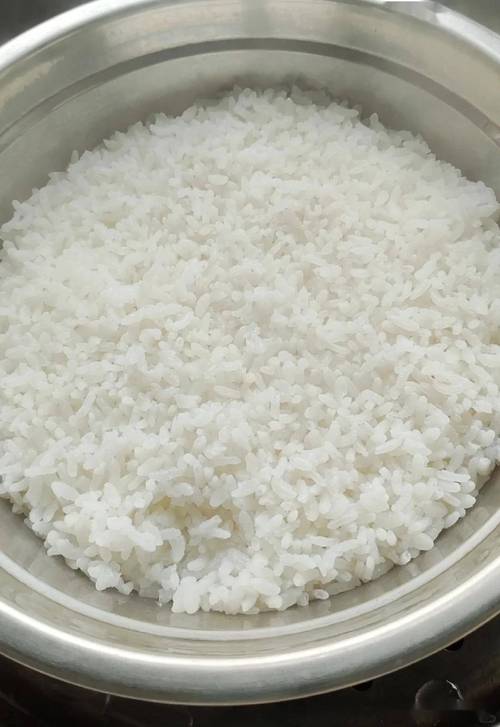 蒸熟的南漳东巩官米米饭颗粒特写