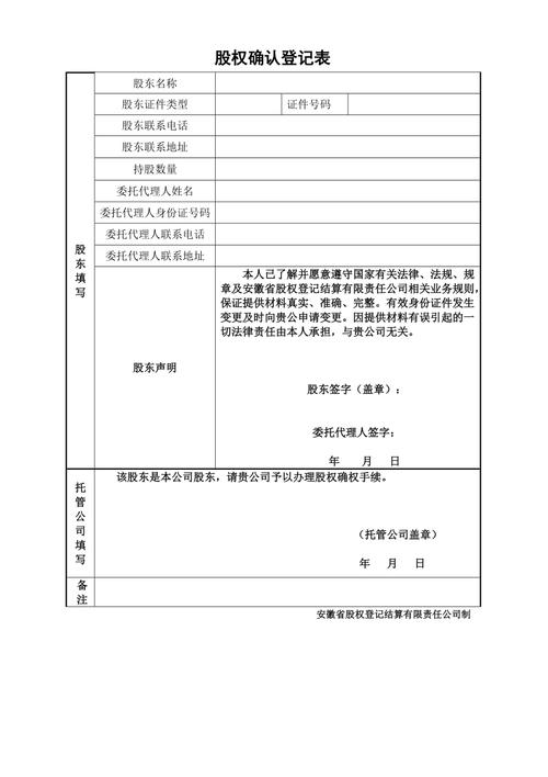 工商股权登记档案样本