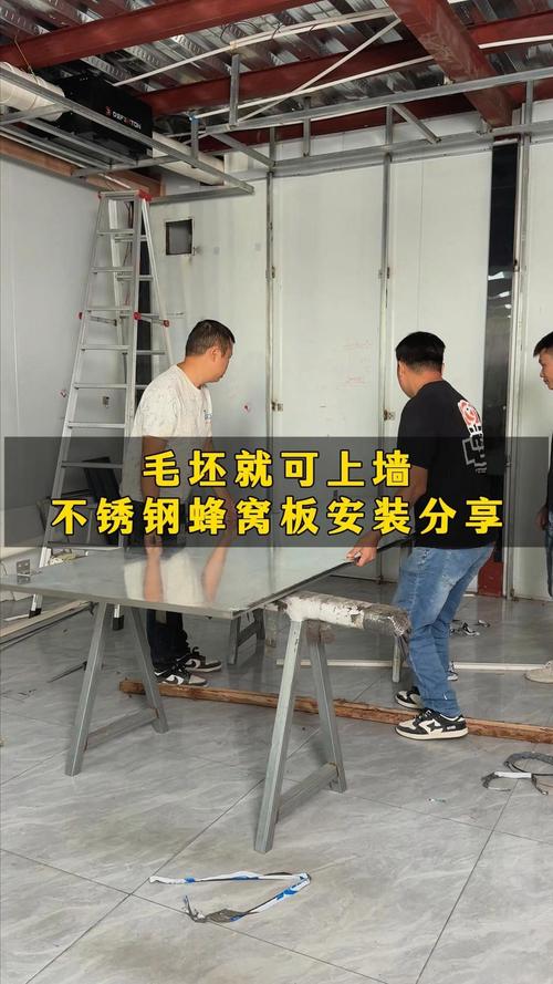 不锈钢台面安装垫板施工过程