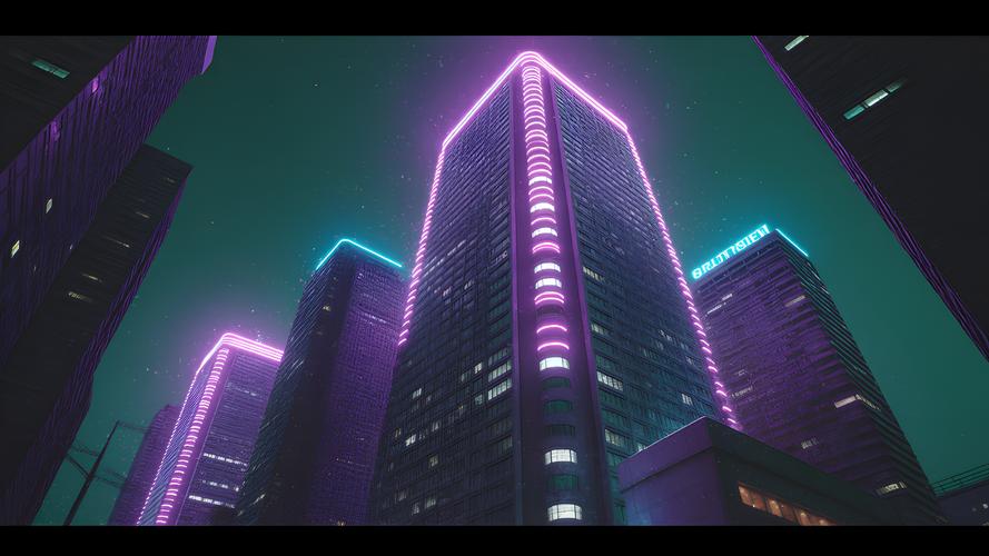 赛博朋克霓虹灯未来城市