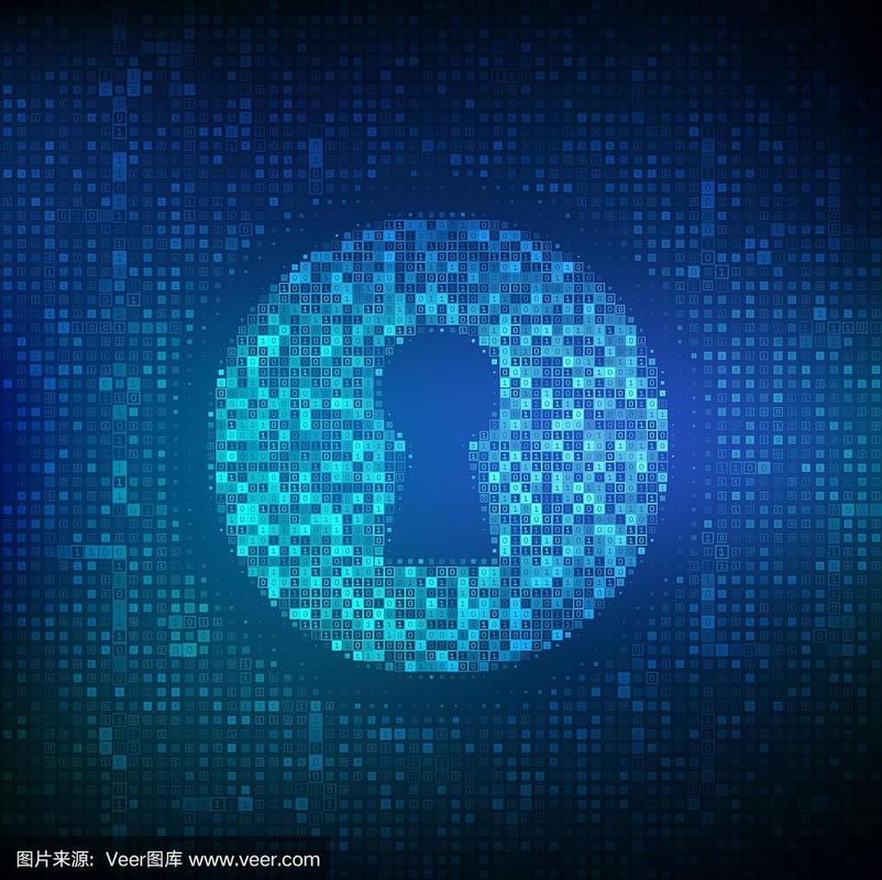 网络安全密钥 二进制代码 锁孔 概念图