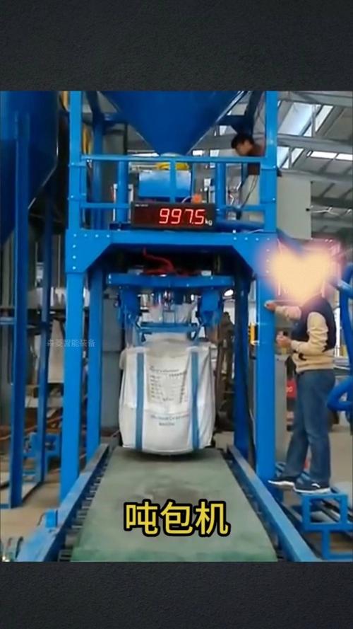 水泥产线吨袋包装工位夹袋装置实拍