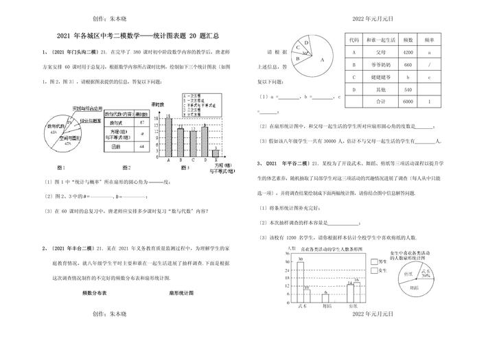 中考统计条形统计图易错题示例