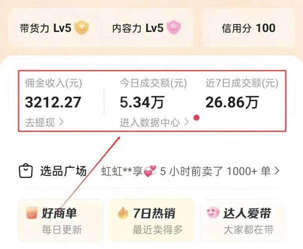 小红书挂车商品后台佣金比例截图