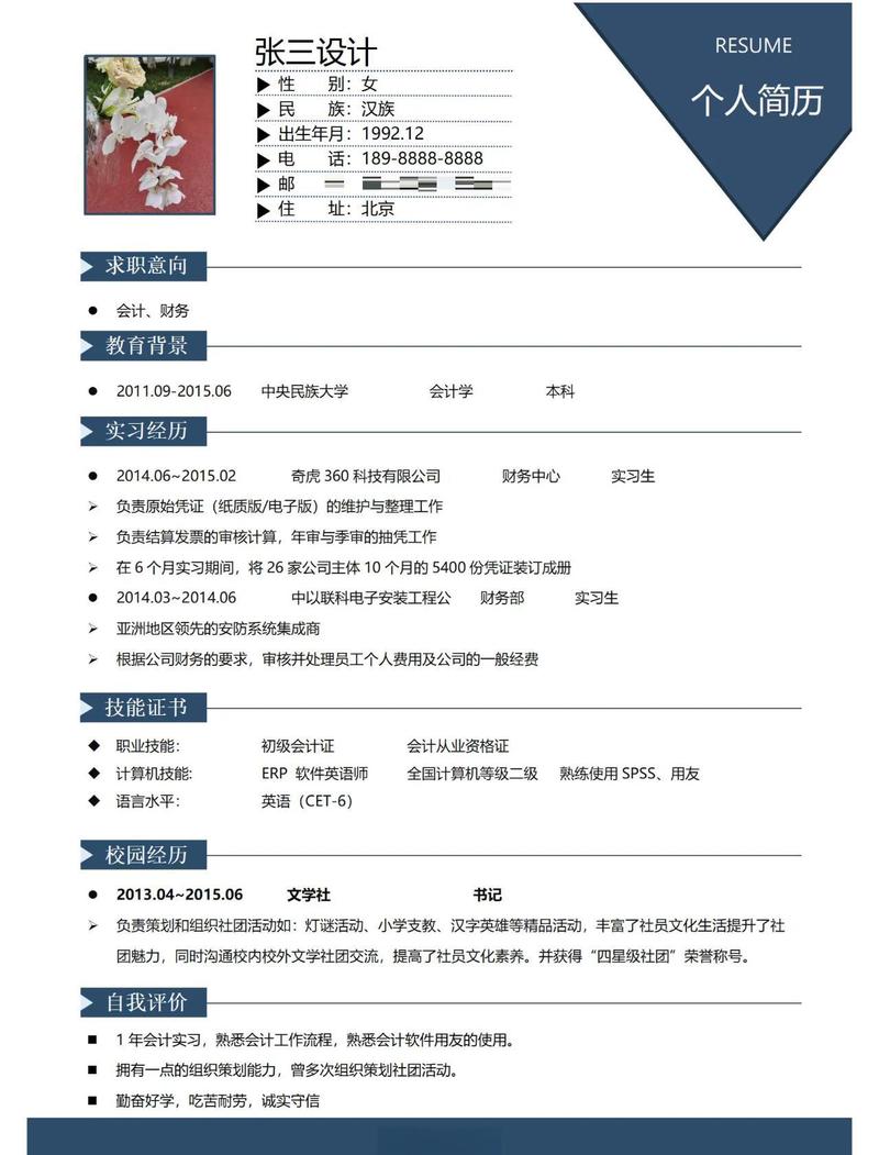 求职简历产品说明书排版模板示例图