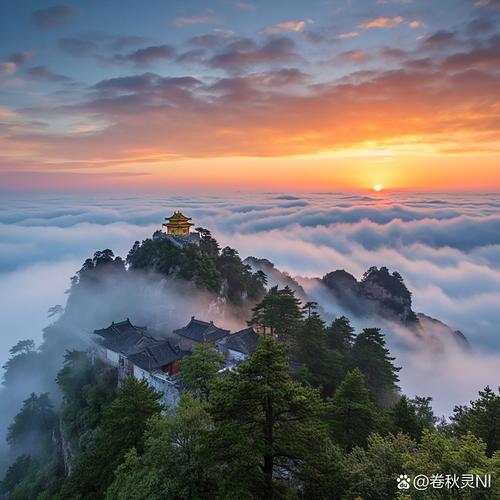 武当山金顶日出云海景观