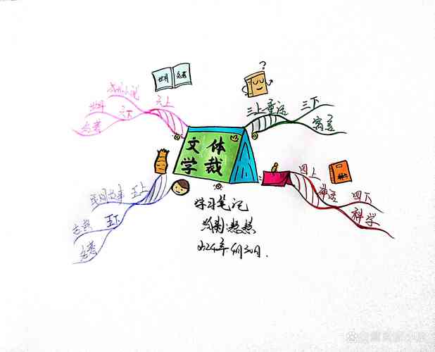 小学生用画图铅笔工具画的单元思维导图笔记