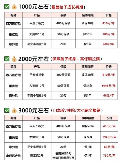 不同预算对应保险保障期限选择参考图